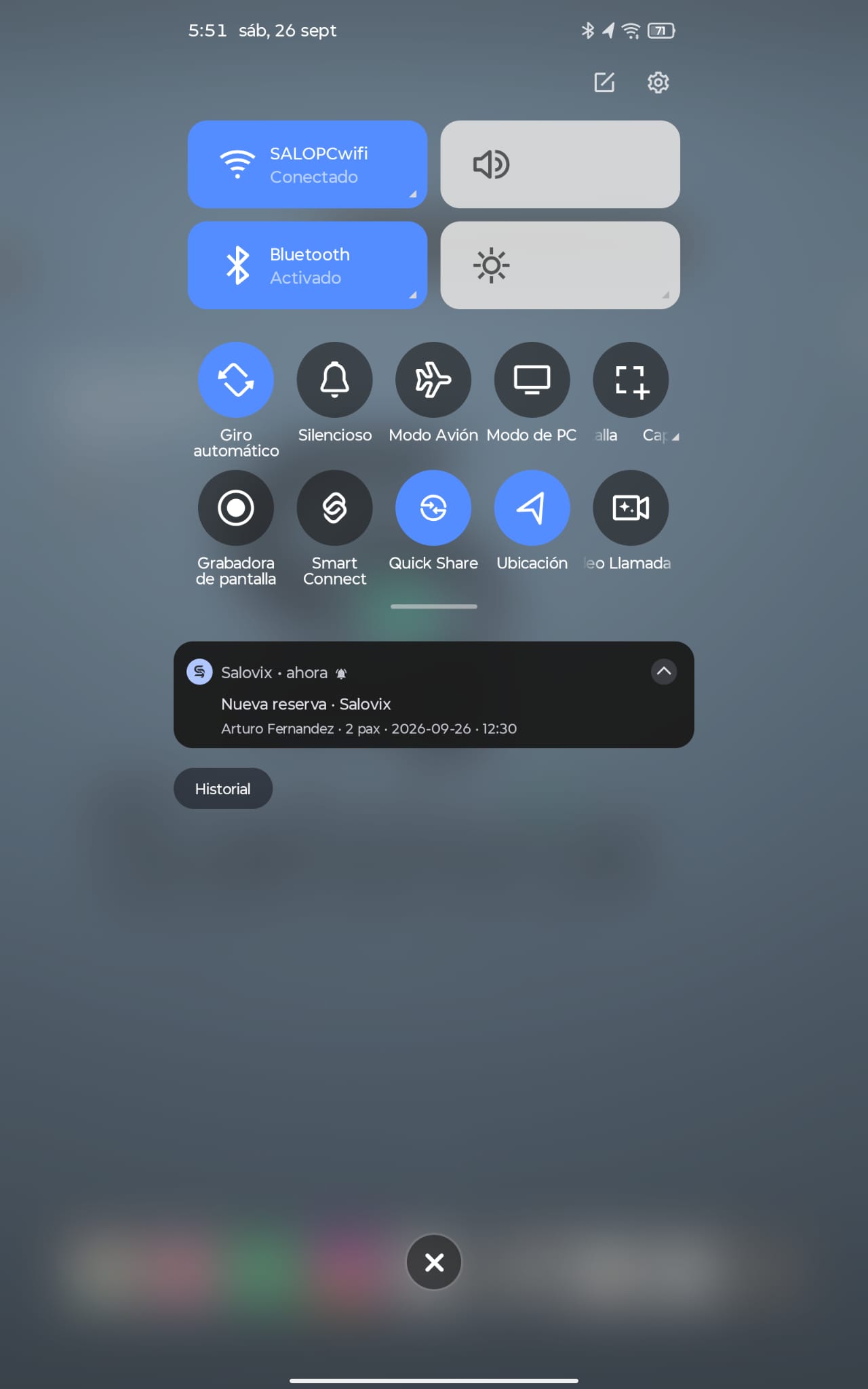 Notificación Push de nueva reserva recibida